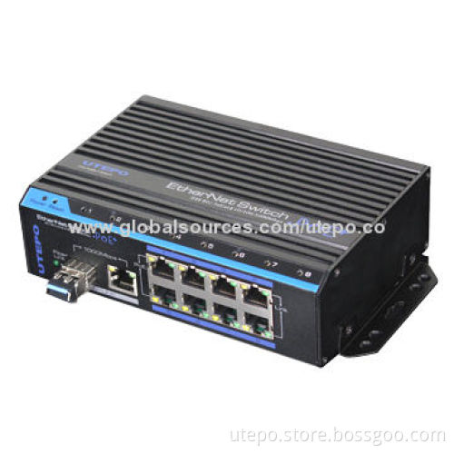 8-port Gigabit PoE Ethernet Switch, Redundant Design, Supports Distances Up to 150m